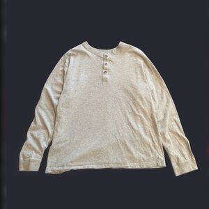 Casual Grey Henley Longsleeve Tee